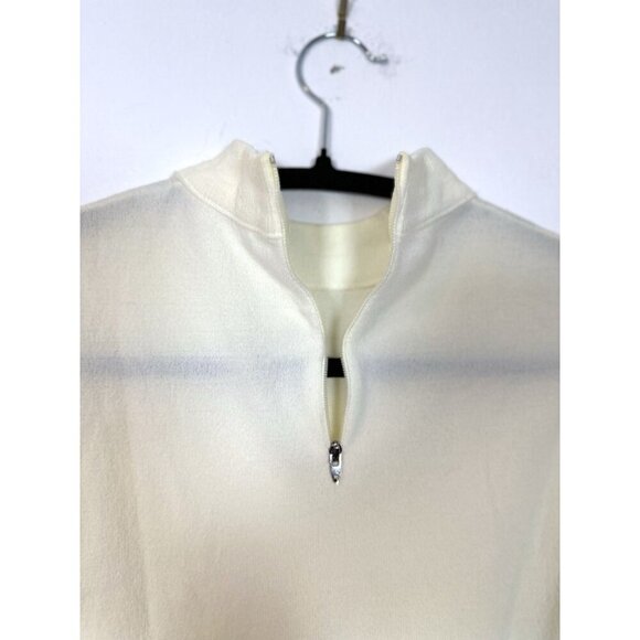 Vintage 50s Union Tag Cream Mock neck Blouse Shirt Small/ Medium P5 Semi Sheer - Picture 7 of 9